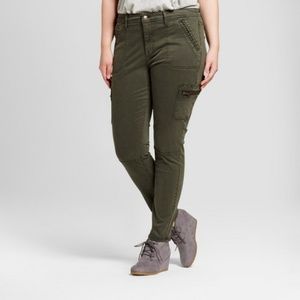 olive green utility jeggings